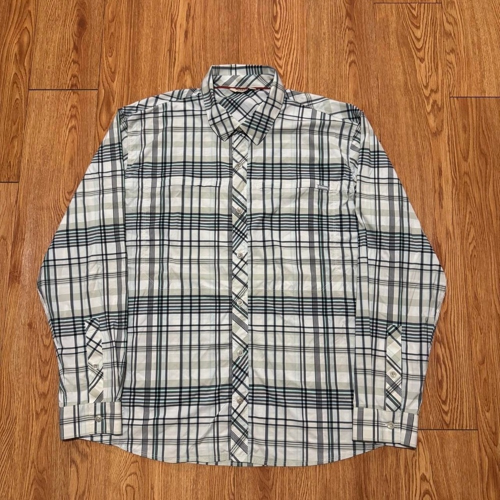 Simms Men's brrr Long Sleeve Shirt XL Nylon Fishing Plaid Breathable Lightweight